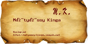 Mátyássy Kinga névjegykártya